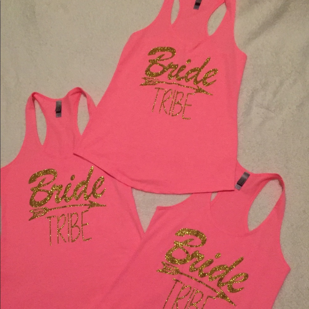 Set of three "Bride Tribe" tanks!